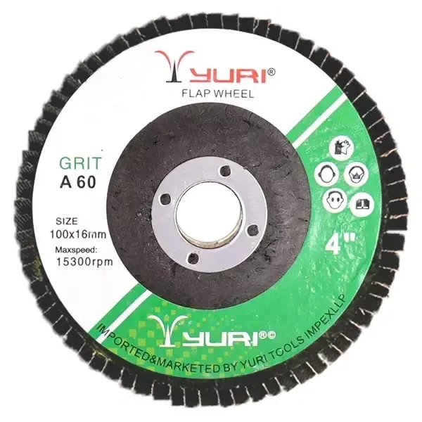 Yuri Flap Disc Aluminium Oxide 4 inch (100 mm) Diameter x 16 mm Bore Size and #A60 Grit (Pack of 25)