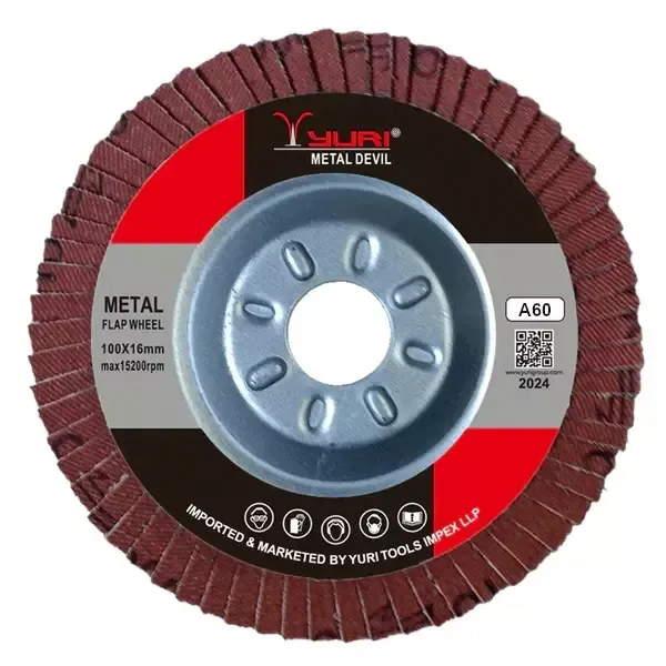Yuri Metal Devil Flap Disc Aluminium Oxide 4 inch (100 mm) Diameter and #60 Grit (Pack 25)