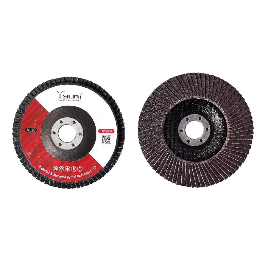 Yuri 100 mm Diameter A60 Grit Brown & Red Circular Flap Disc ( Pack of 5 )