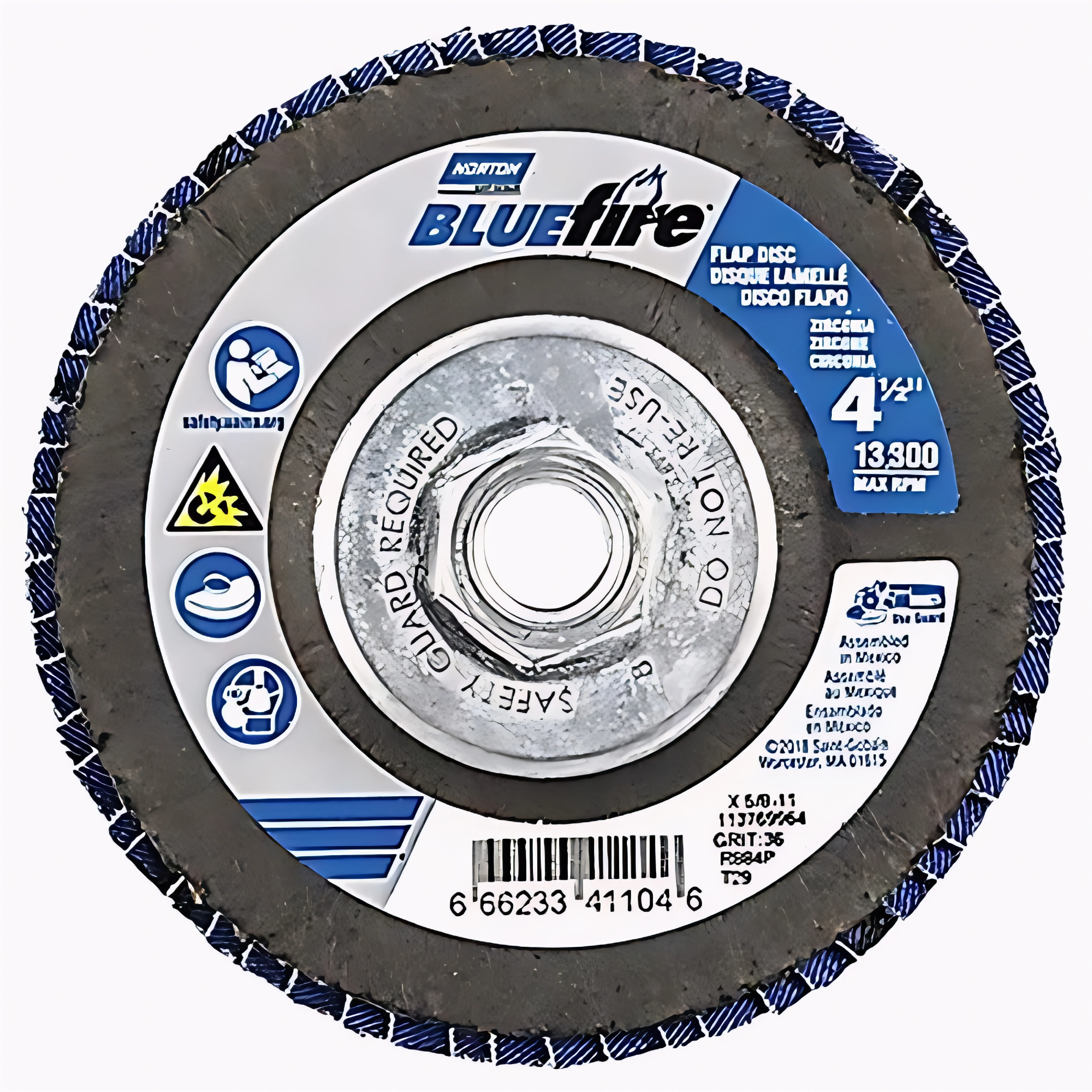 4-1/2 Inch P60 Grit Zirconia Alumina Flap Disc (Pack of 2)