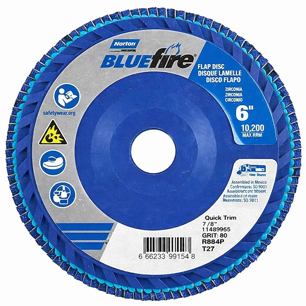 Norton 152.4 mm (6 Inch) P80 Grit Zirconia Alumina Flap Disc