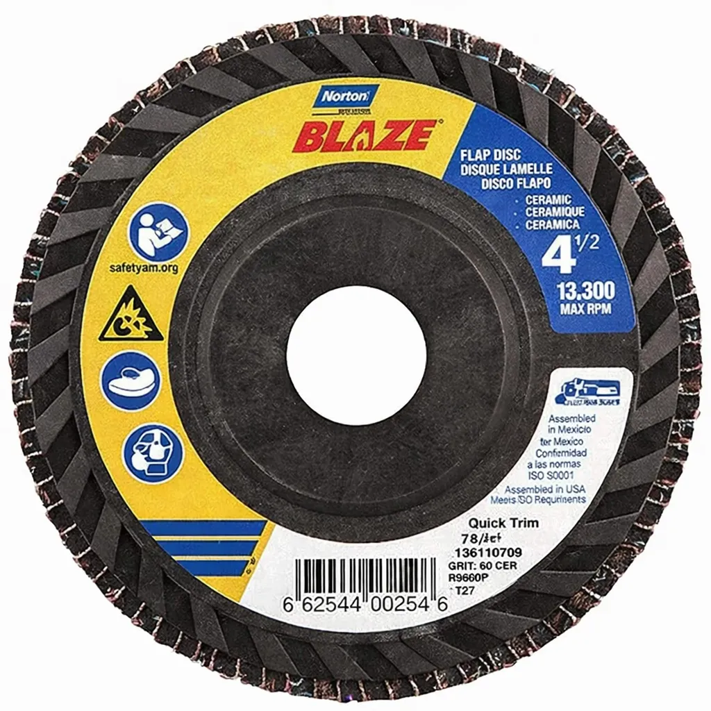 Norton 4-1/2 Inch 60 Grit Ceramic Flap Disc