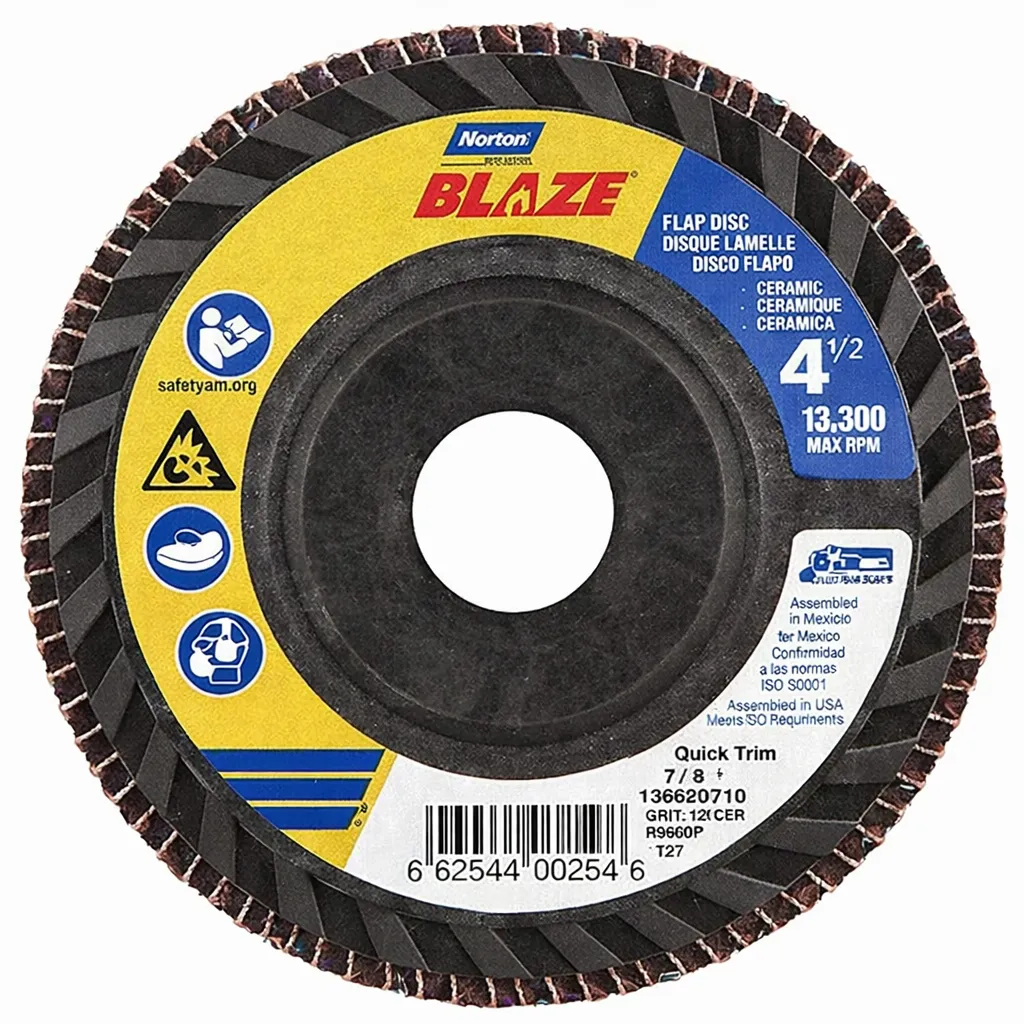 Norton 4-1/2 Inch 120 Grit Ceramic Flap Disc