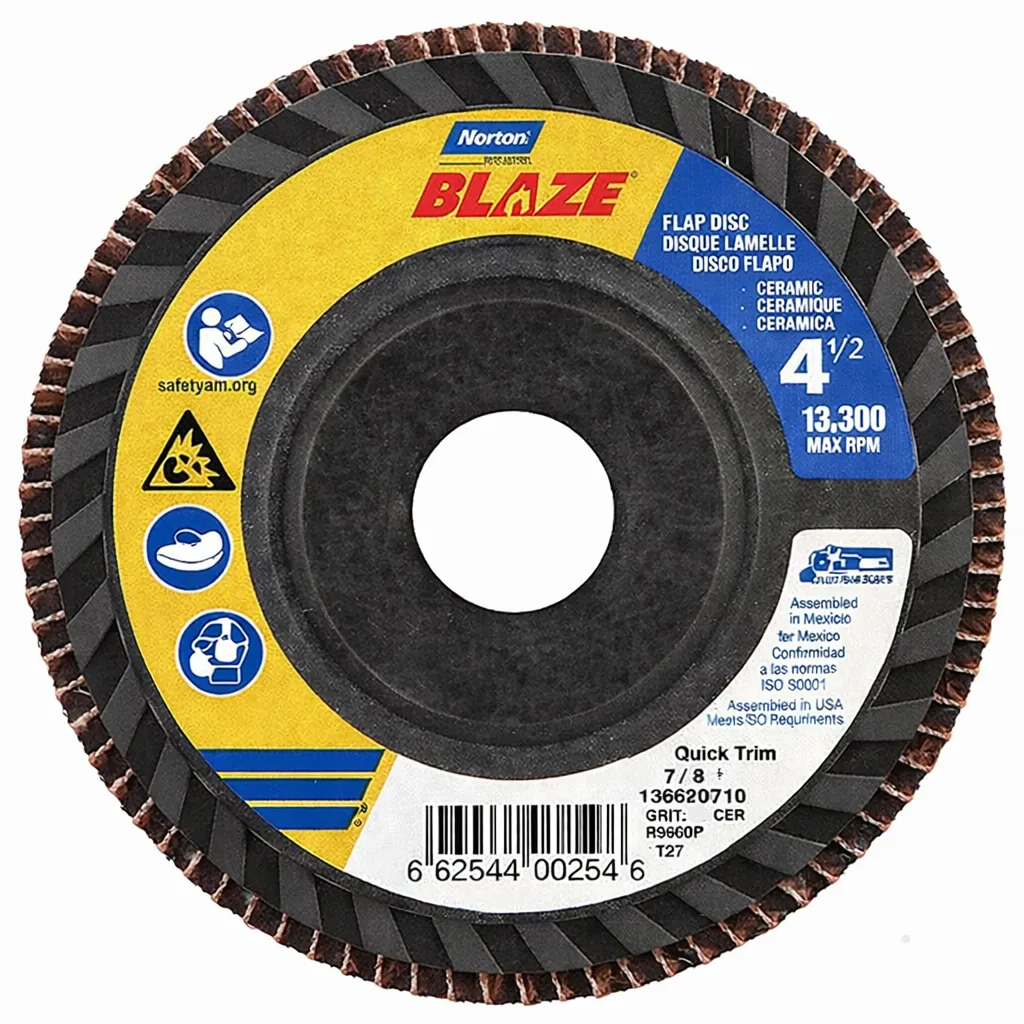 Norton 4-1/2 Inch 40 Grit Ceramic Flap Disc