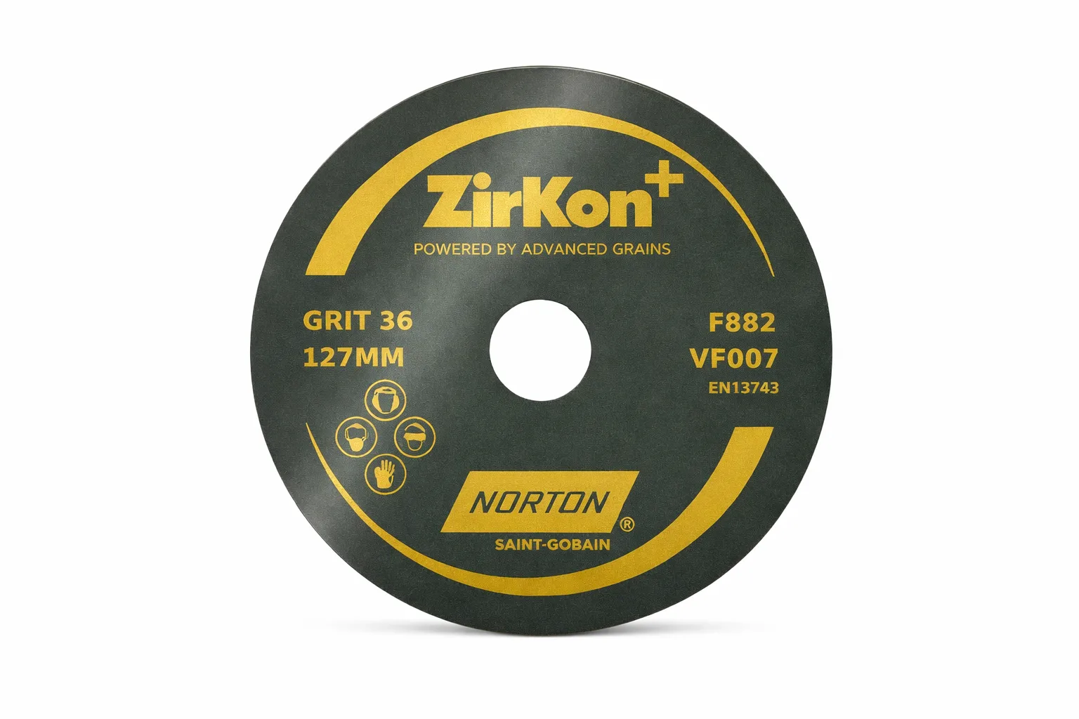 Norton Zirkon + Aluminium Oxide Coated Fibre Disc 125 mm Dia 36 Grit