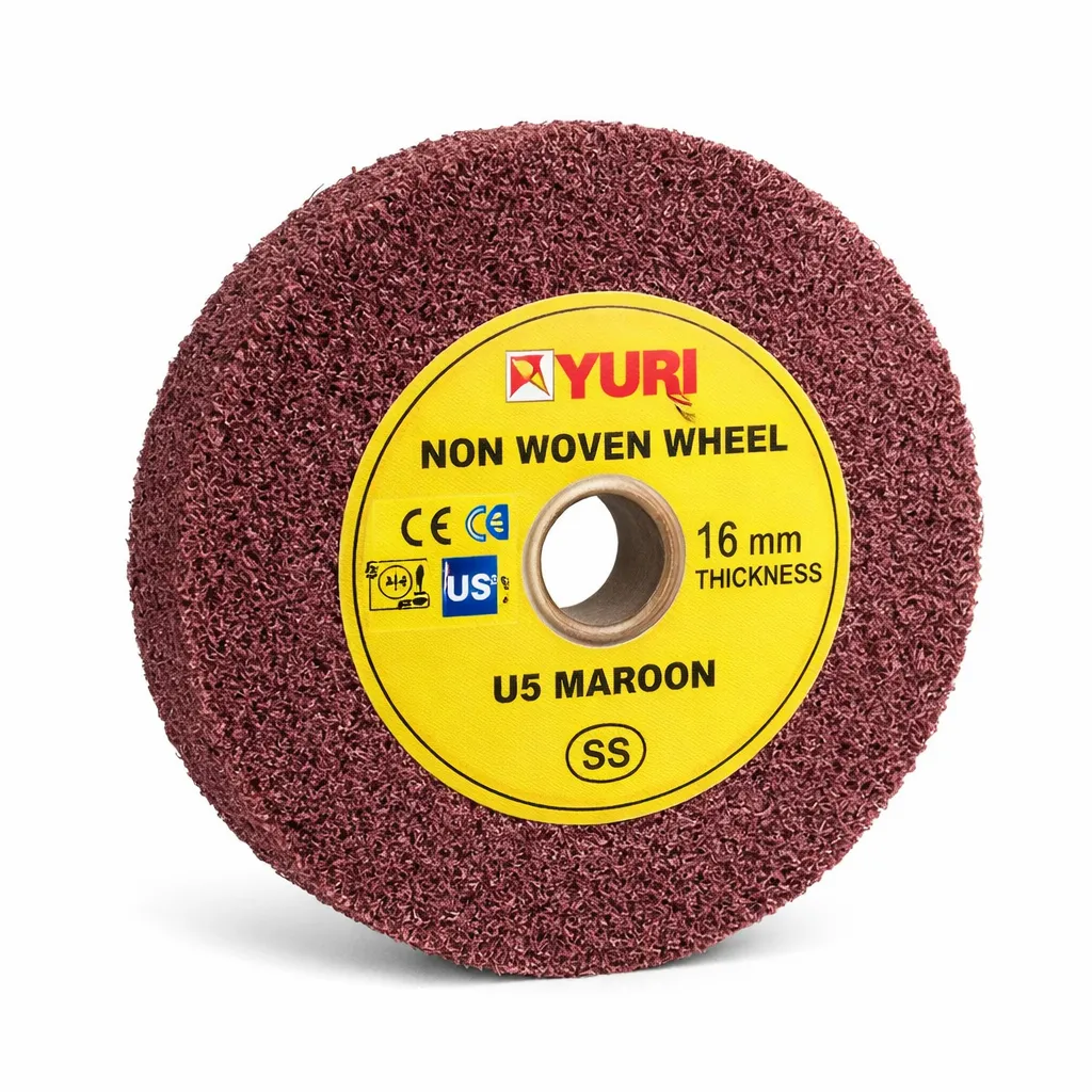 Yuri Non Woven Wheel 100 mm (4 inch), 16 mm Thickness U5 Maroon