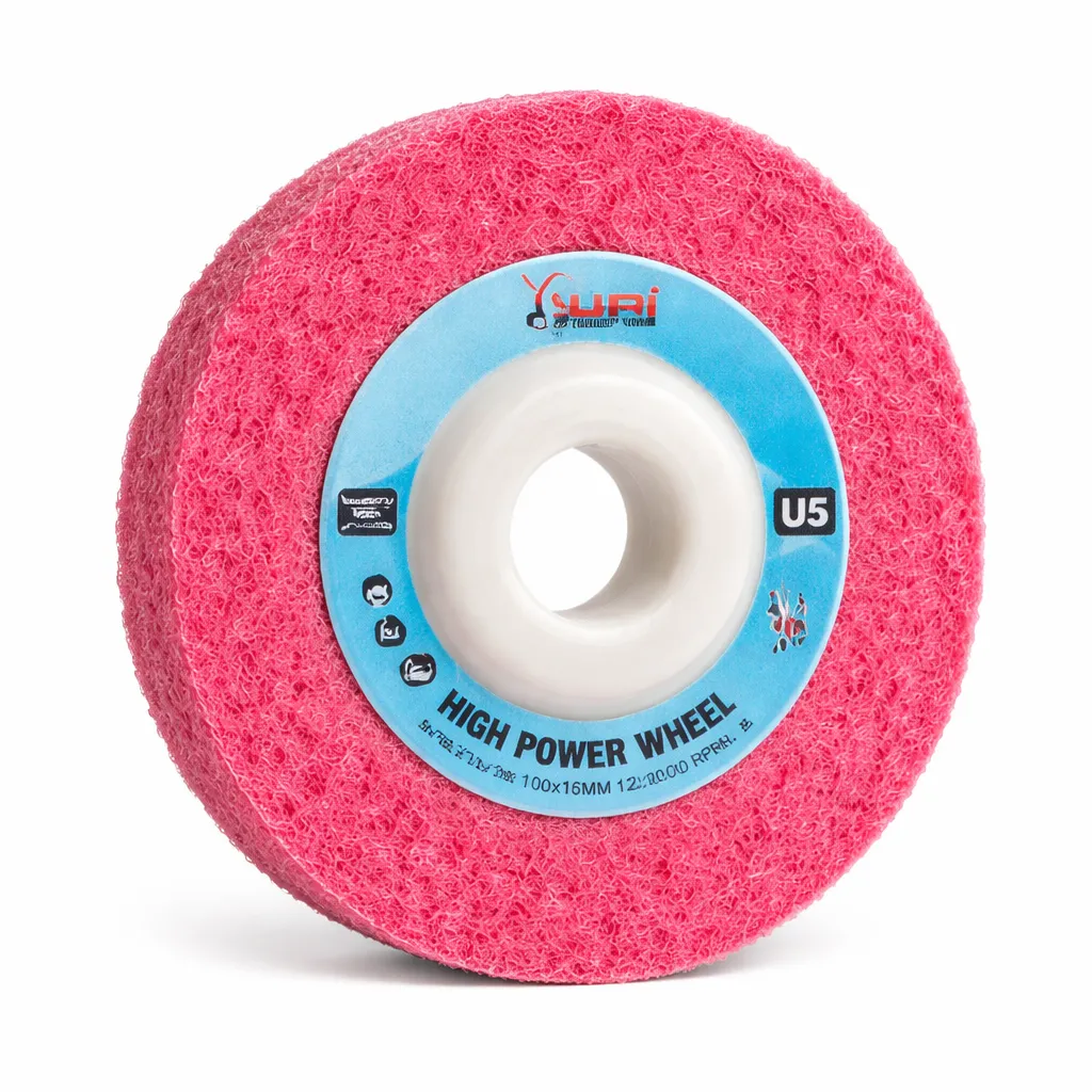Yuri Non Woven Wheel 100 mm (4 inch), 16 mm Thickness U5 Red