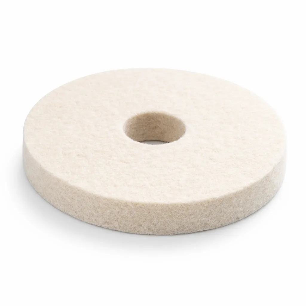 Yuri Felt Wheel 100 mm Diameter, 14 mm Thickness White