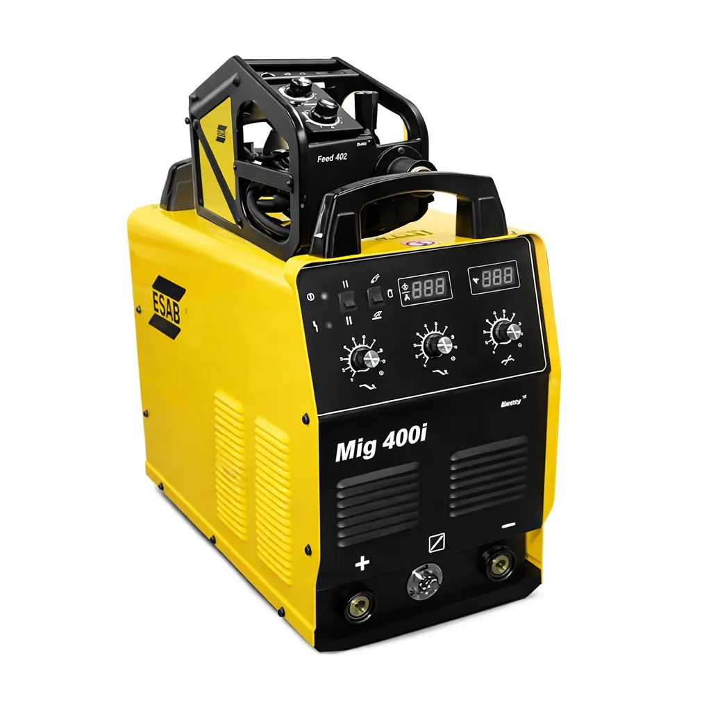 Esab 50 to 400 A 3 Phase MIG Welding Machine 400i Buddy Black and Yellow