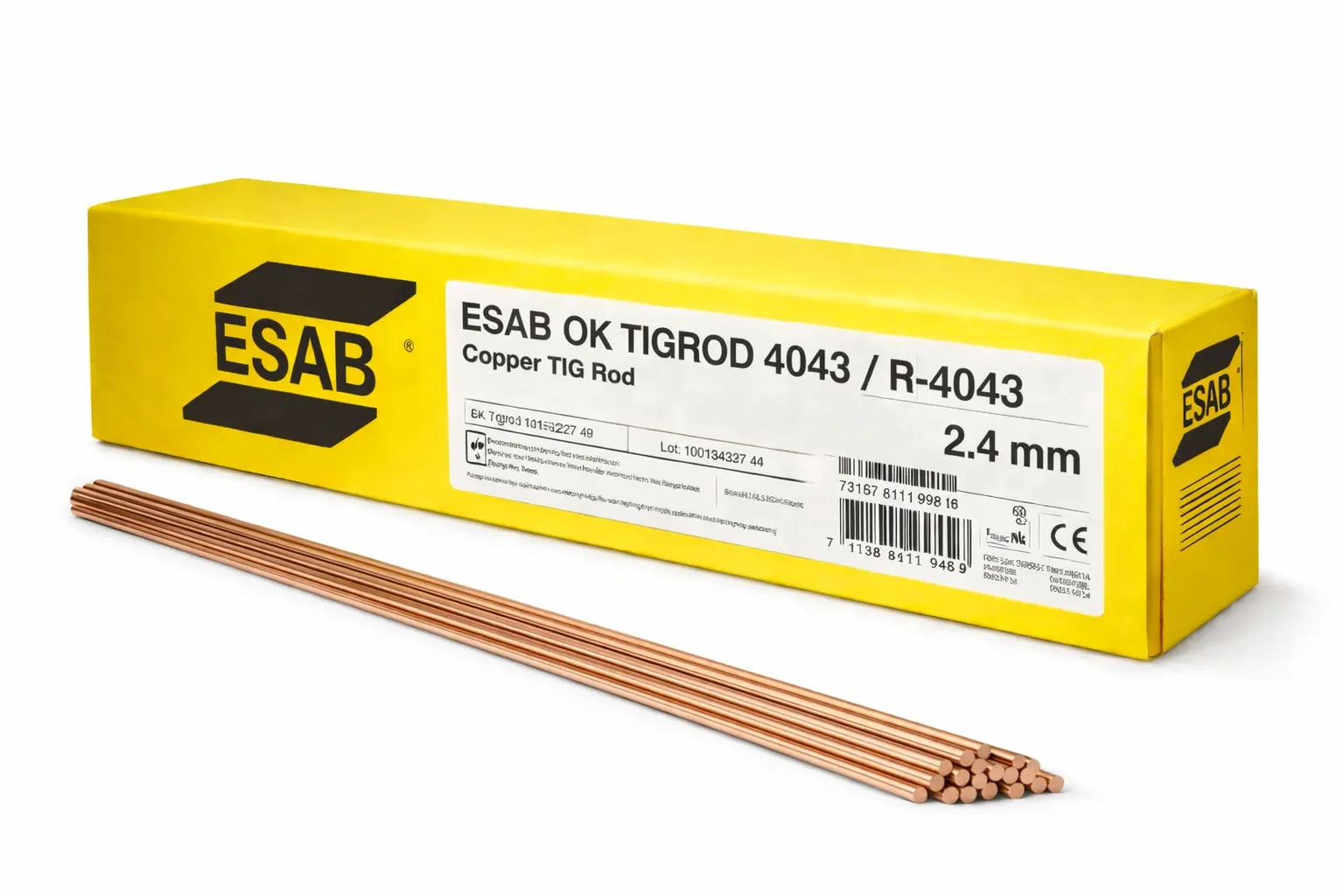 Esab OK TIGROD 4043 / R-4043 Copper Tig Rod (Size 2.4mm)