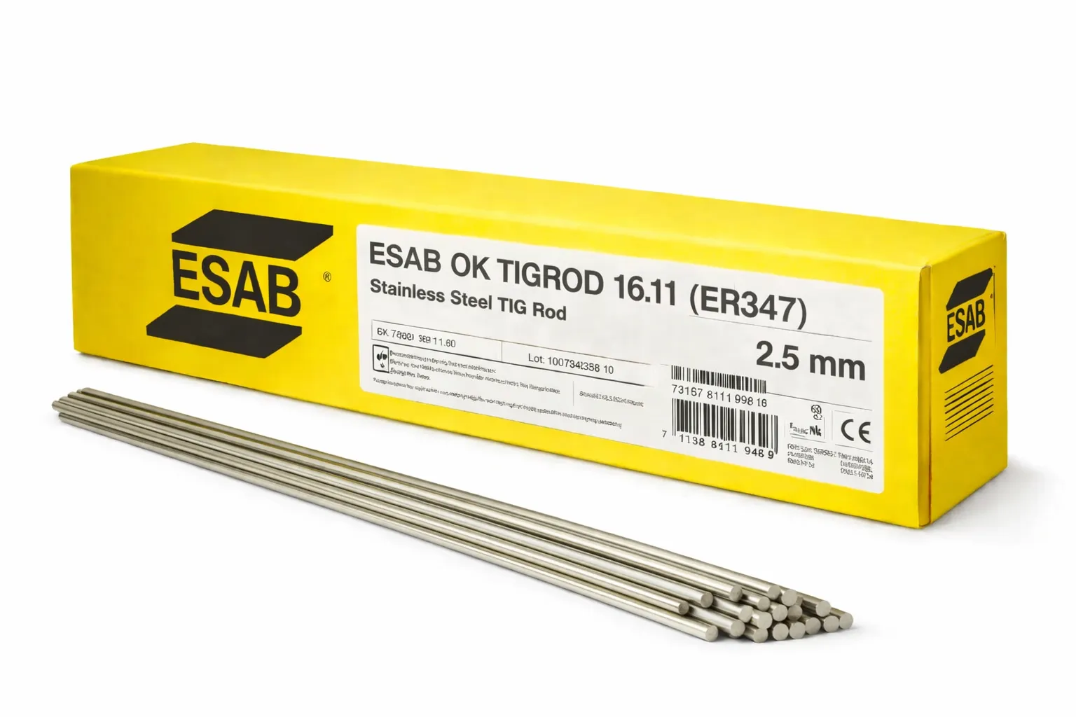 Esab OK TIGROD 16.11 (ER347) Stainless Steel Tig Rod Size - 2.5mm