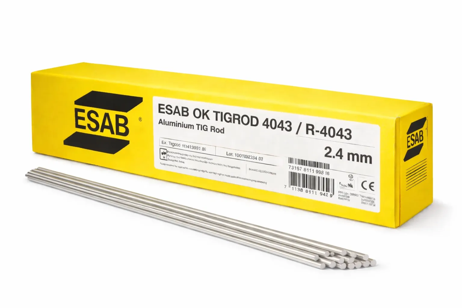 Esab OK TIGROD 4043 / R-4043 Aluminium Tig Rod (Size 2.4mm)