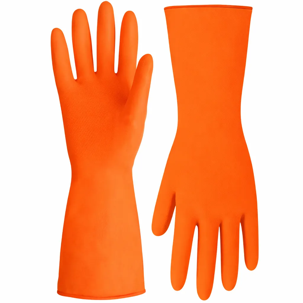 Laxmi Safety Hand Gloves Orange Acid and Alkali Chemical Resistant 55.88 cm (22 inch) Long