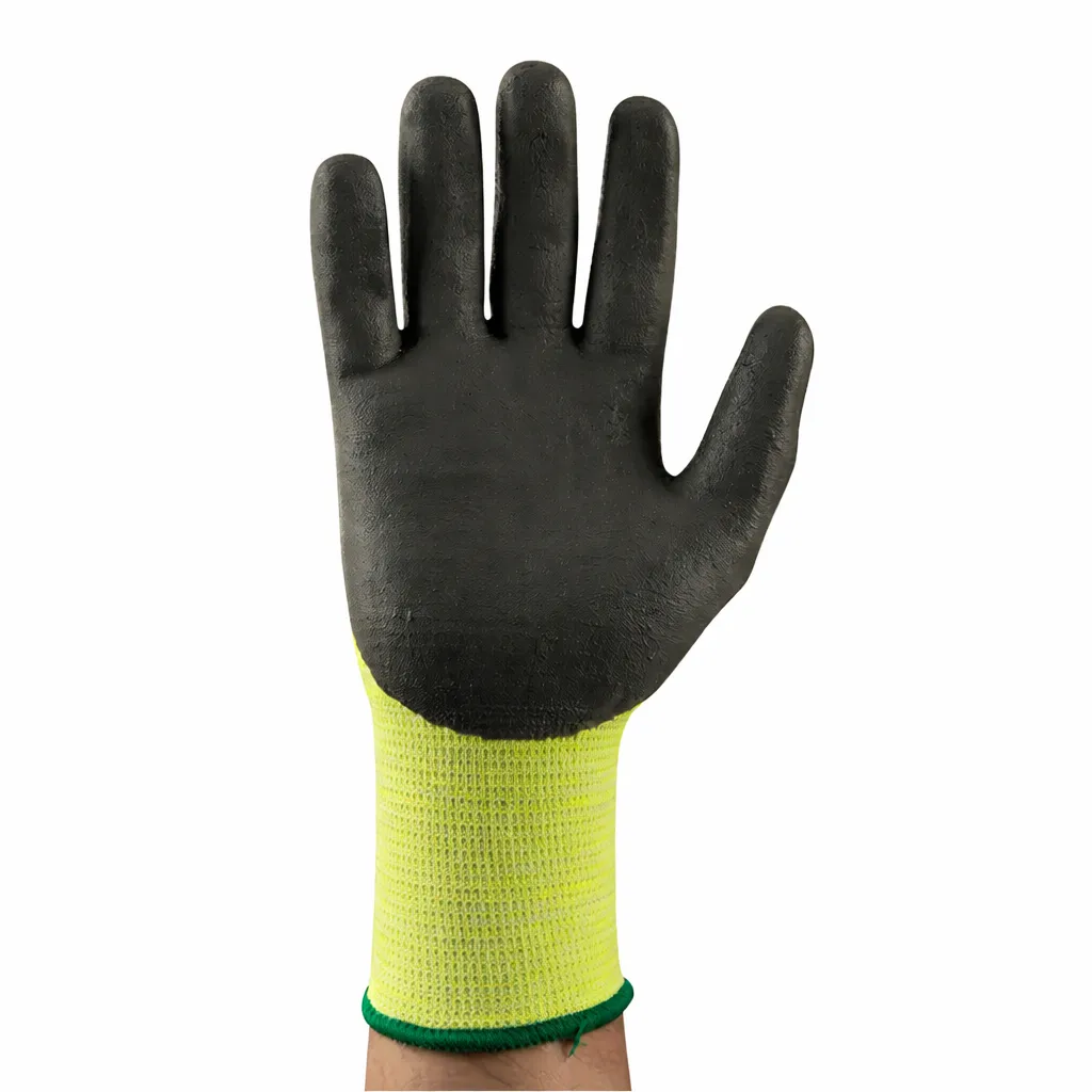 Ansell HyFlex 11423 Cut Resistant Gloves Knitwrist Cuff Polyurethane  Nitrile Grey  Yellow Size 9 Thumbnail 2