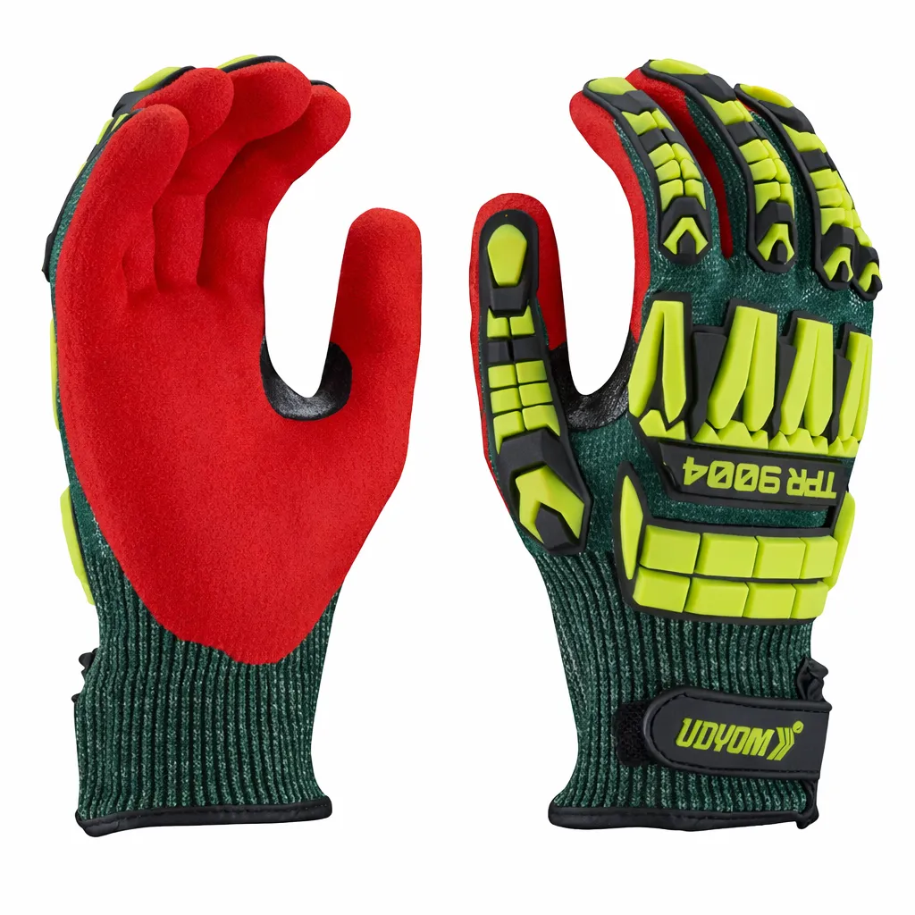 Udhyogi Impact Resistant Safety Gloves HPPE Blended with Glass Fiber and Spandex 13 Gauge Multi Color